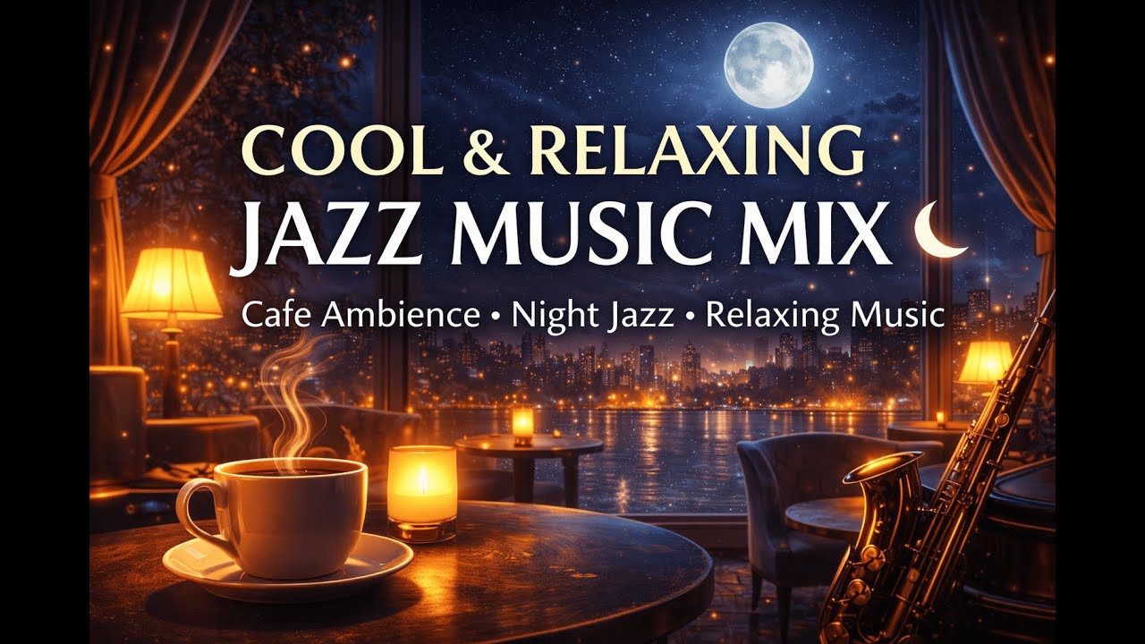 Moonlight Jazz Lounge Music - Cool Cafe Vibes • Relaxing Saxophone Instrumental for Relaxion & Chill