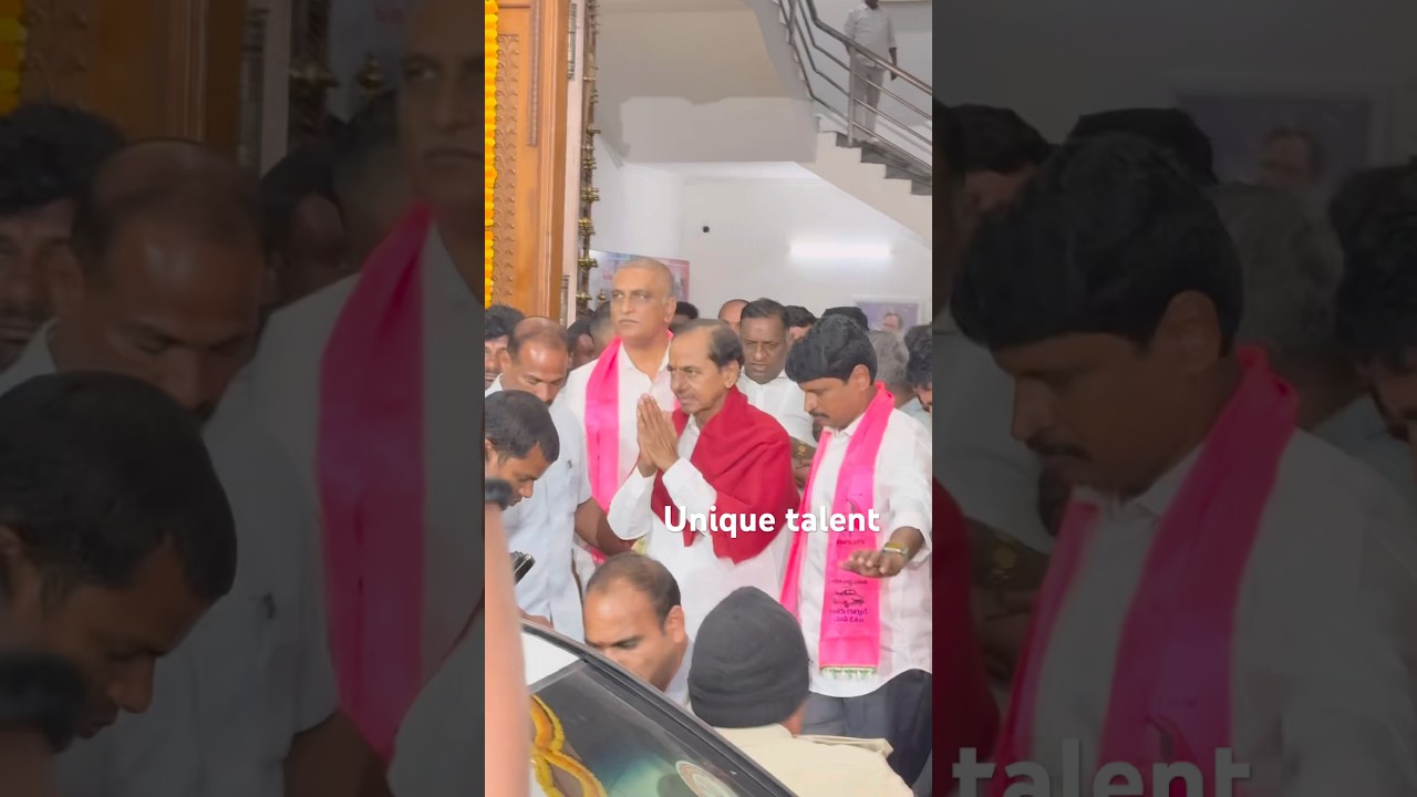 Ex cm kcr entry visuals at telangana bhavan hyderabad #kcr