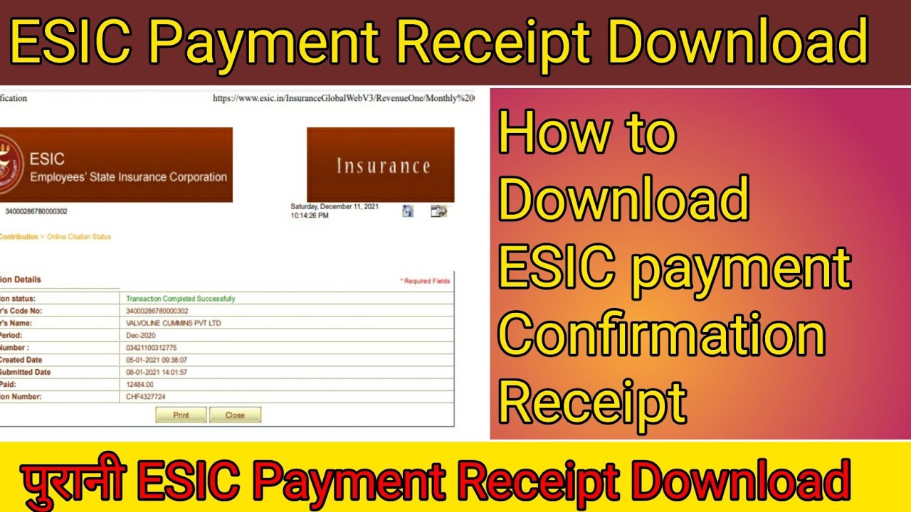 How to Download ESIC payment Receipt | ESIC Payment Confirmation Slip