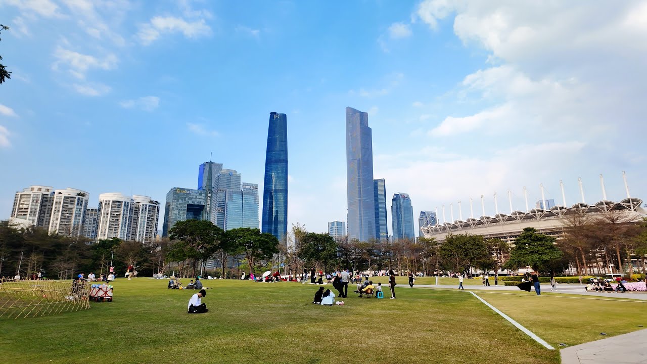 漫步琶洲CBD建筑群，广州塔广场，海心沙亚运公园 | 环境音 | 云旅游 | 第一视角 | 4K