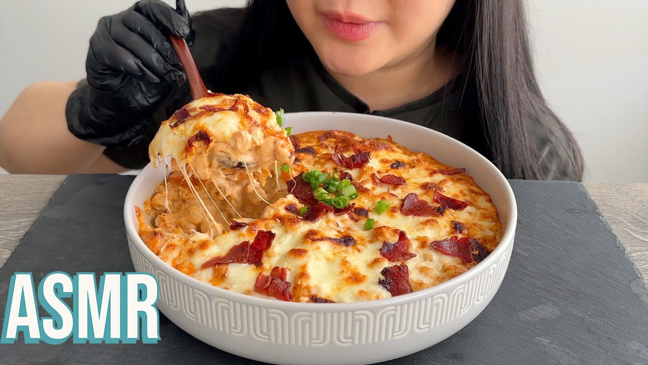 ASMR SUPER CREAMY CHIPOTLE SAUCE BAKED MAC AND CHEESE MUKBANG (No Talking)