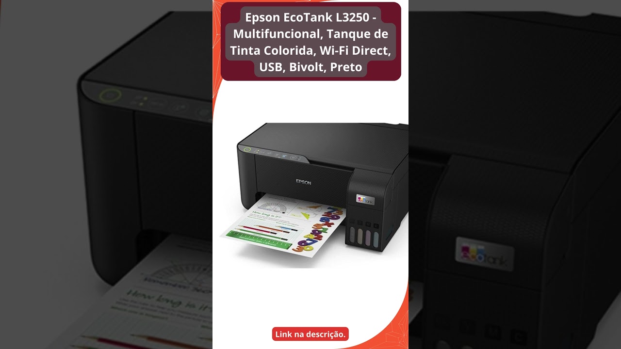 Epson EcoTank L3250 - Multifuncional, Tanque de Tinta Colorida, Wi-Fi Direct #epson #impressora