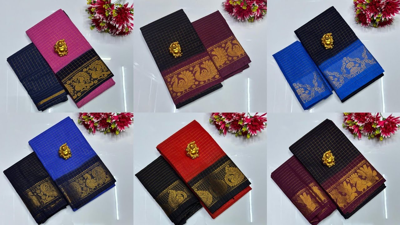 100's count sungudi cotton sarees🦚 Whatsapp: 9486877976 #purecotton 