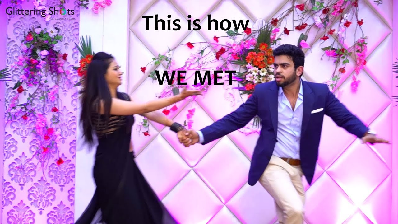 Bride and Groom 'How they met' a dancing skit played by cousins