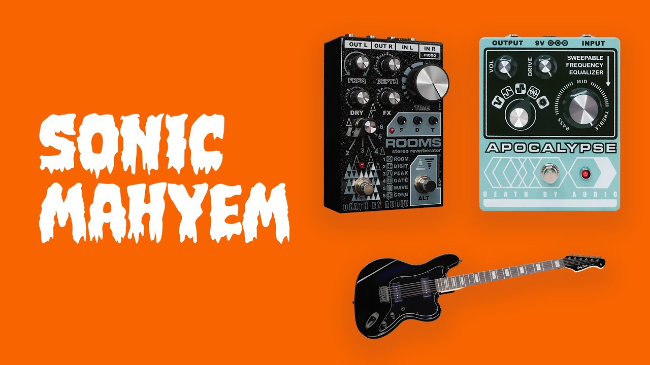 Death by Audio Apocalypse Fuzz and Rooms reverb with baritone guitar - be ready for heaviness