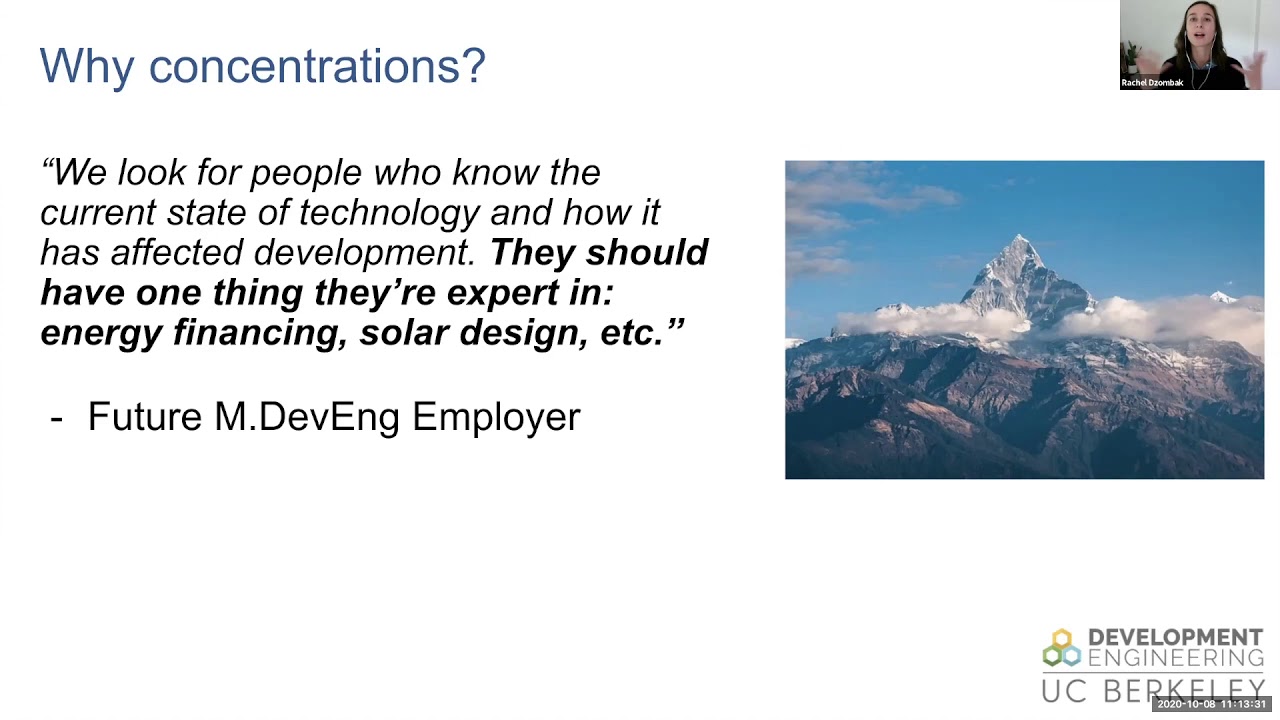 UC Berkeley, Masters of Development Engineering Info Session 10/08/2020