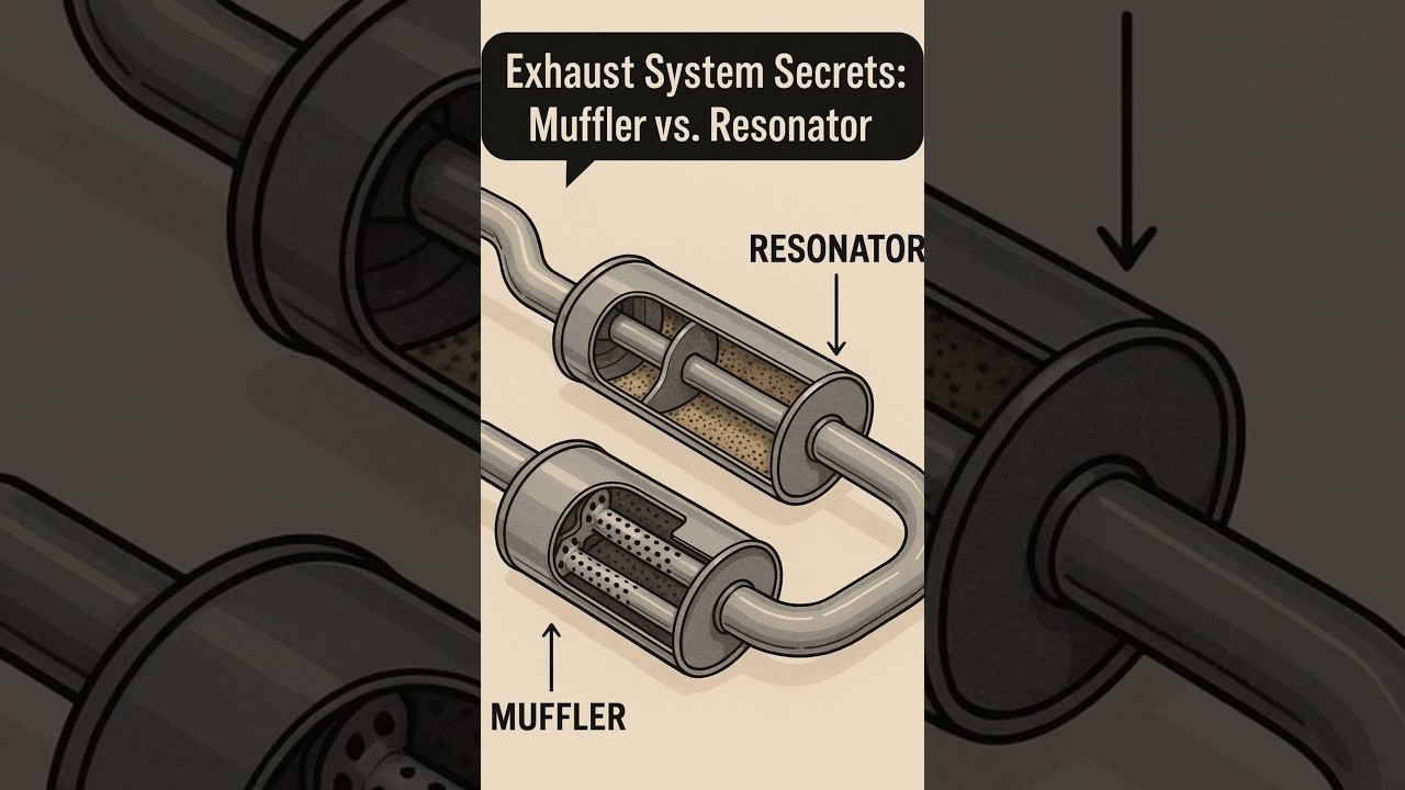 Exhaust System Secrets: Muffler vs. Resonator. #automobile #mechanic #Exhaust #muffler #exhaustflame