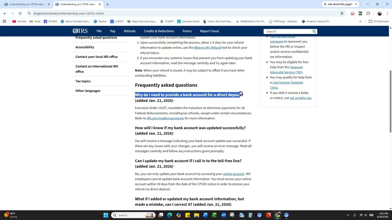 🔴🔴IRS CP53E Notice   We Couldn't Direct Deposit Your 2025 Form 1040 Refund