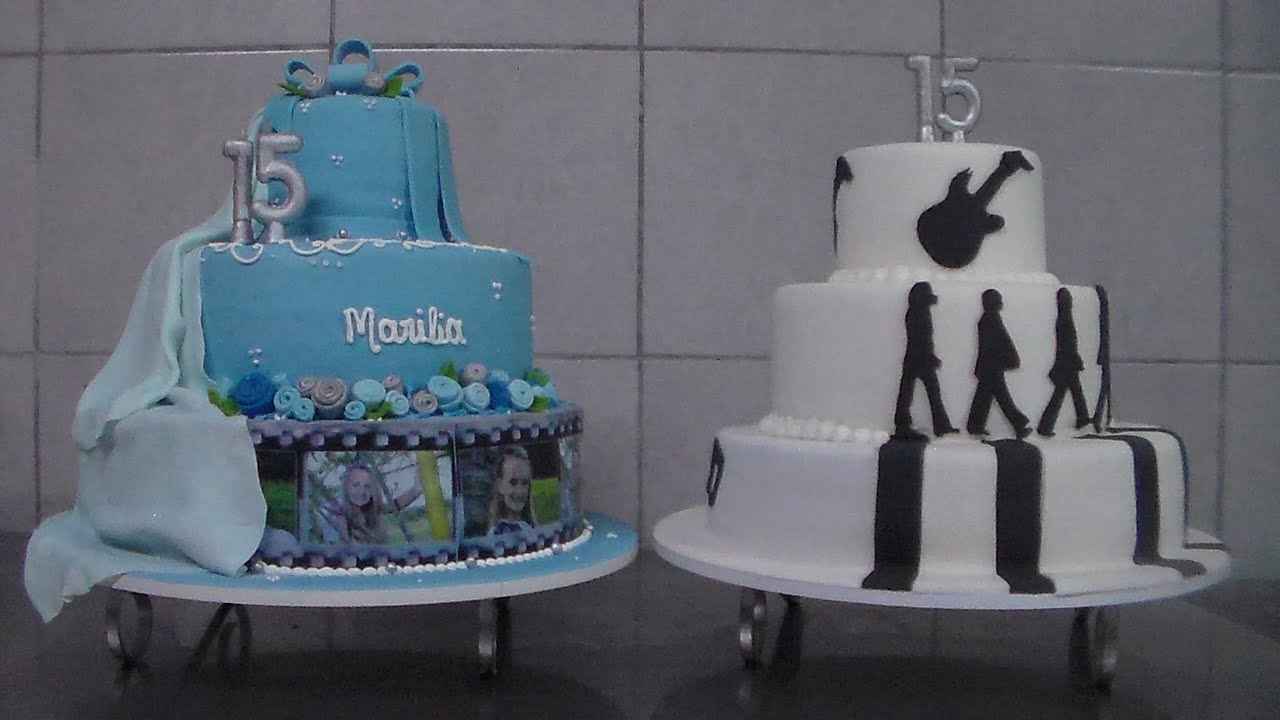 Como montar e cobrir bolo de pasta americana - 15 anos e Beatles