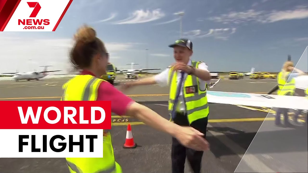 Teen pilot flies around the world | 7NEWS