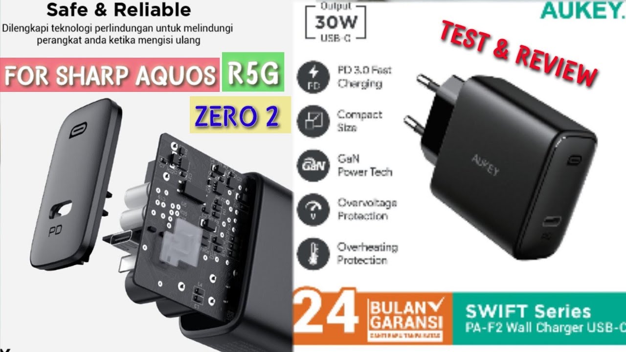 TEST FAST CHARGING POWER DELIVERY UNTUK SHARP AQUOS R5G DAN AQUOS ZERO2 | AUKEY SWIFT SERIES