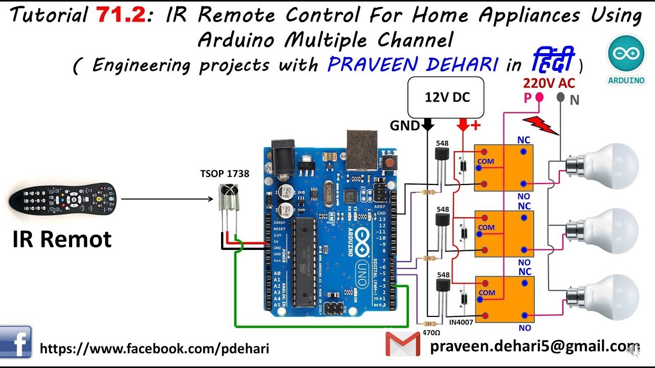 IR Remote Control For Home Appliances Using Arduino Multiple Channel : Tutorial 71.2