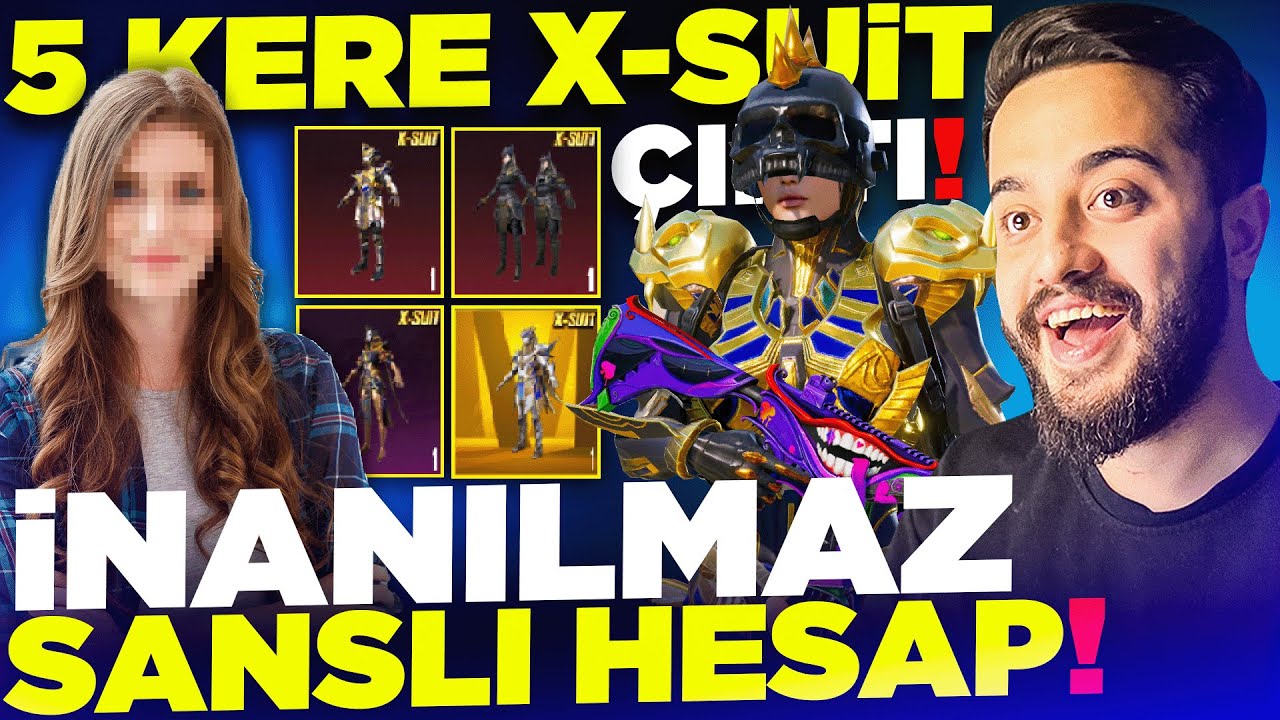 OHA! KIZ İZLEYİCİME 5 DEFA X-SUİT &Ccedil;IKTI! BOŞ HESAPLARDA 40.000 UC FİRAVUN A&Ccedil;TIK! PUBG Mobile