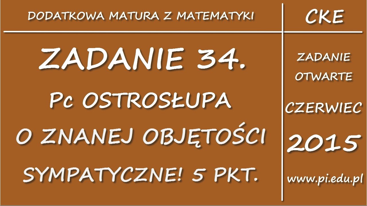 Zadanie 34. Matura CKE. Czerwiec 2015 r. PP [Stereometria]