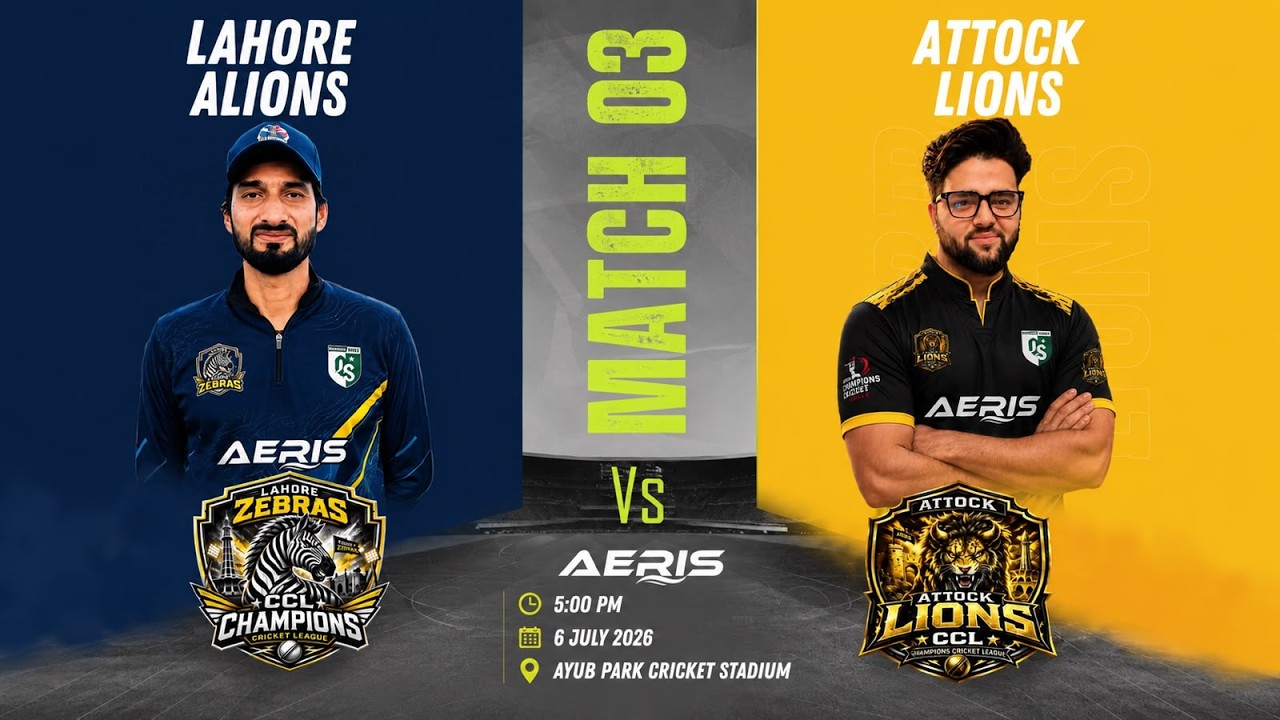 Lahore Zebras vs Attock Lions   | Aeris Champions Cricket League Night Match | on myco
