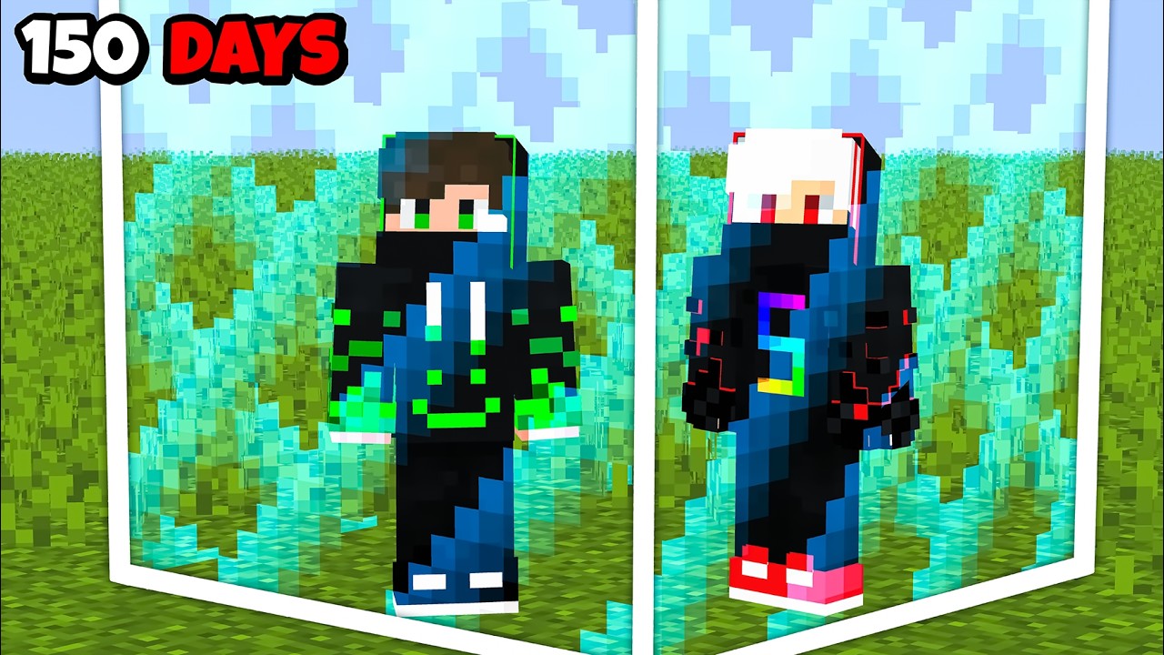 We Survived 150 Days In an EXPANDING BORDER In Minecraft.. !