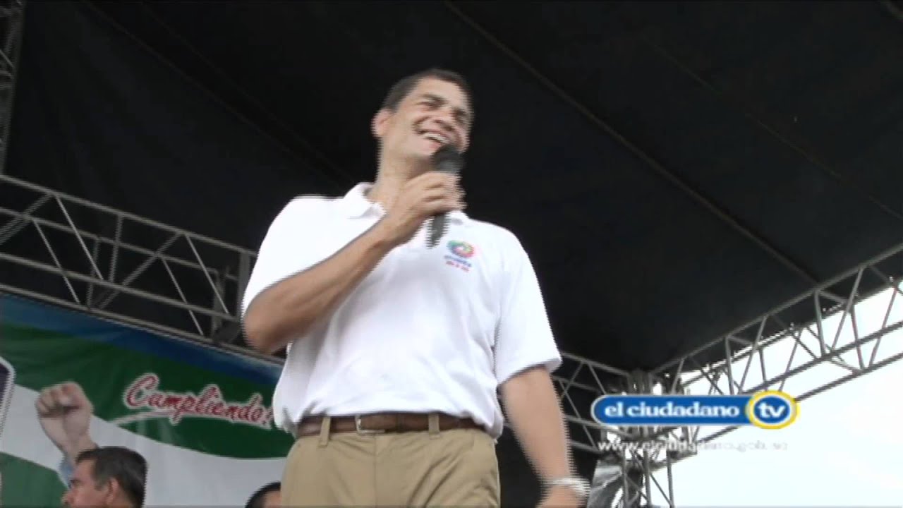 Presidente Rafael Correa visita obras en Cantón Ventanas