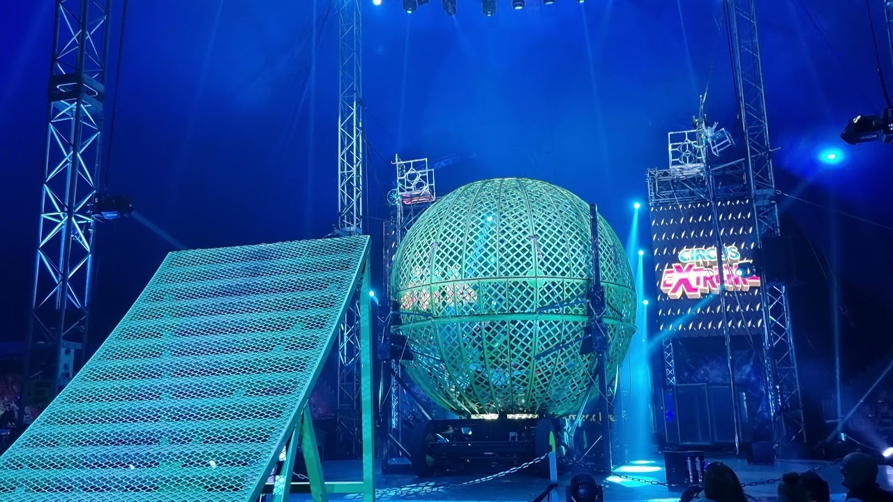 Circus Extreme Globe of Death and Extreme FMX motorcycle team at Birmingham