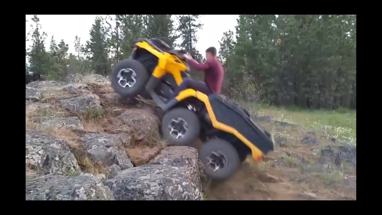 Extreme cliff climb on Outlander 6x6 ATV 1000