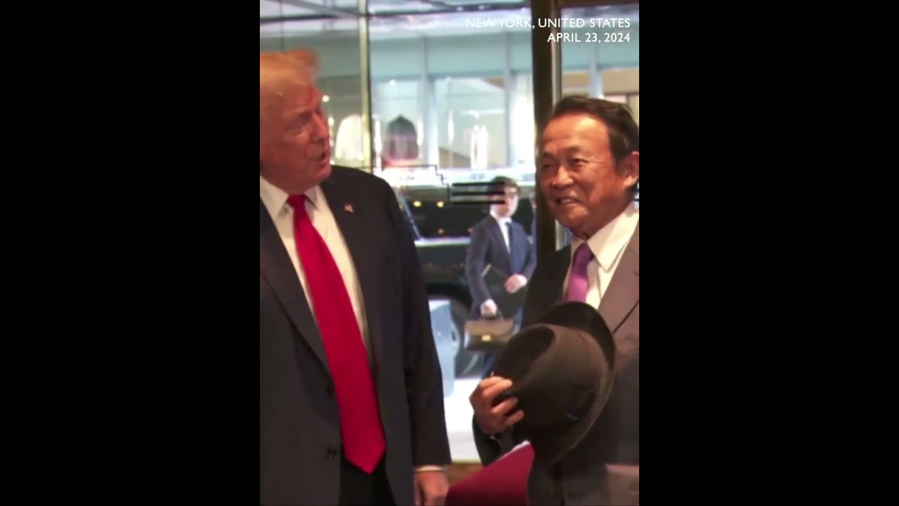 Trump hosts former Japanese Prime Minister Taro Aso in New York