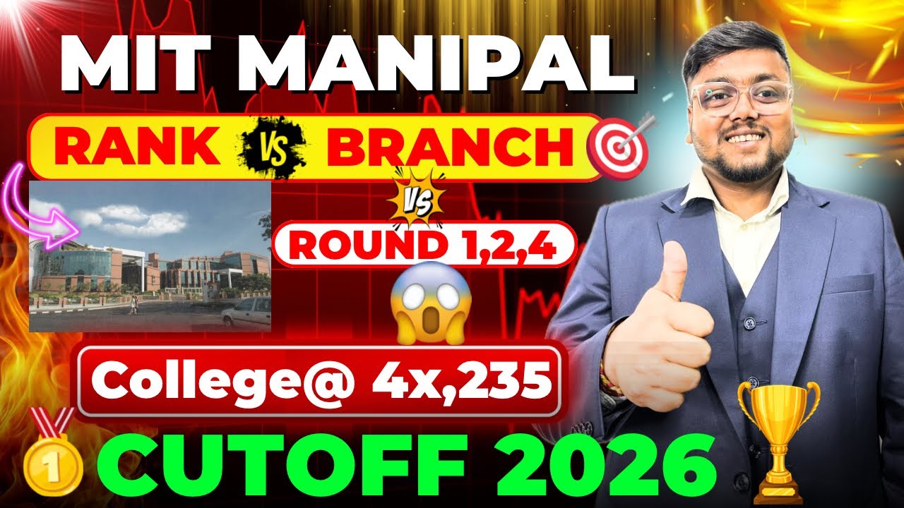 MIT Manipal Rank vs Branch 2026 🔥 | MIT Manipal Cutoff 2026 | Manipal Counselling 2026 |MET Result