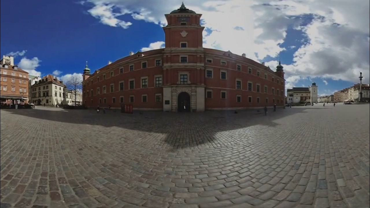 Old Town in Warsaw Poland 360&deg; 3D 4K