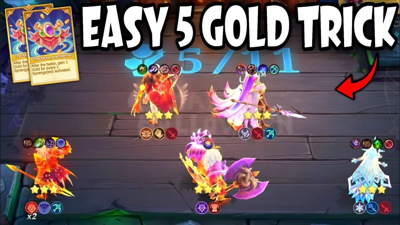 5X 3 STAR 5 GOLD HEROES USING THIS TRICK !! MUST WATCH !! MAGIC CHESS GO GO BEST STRATEGY 