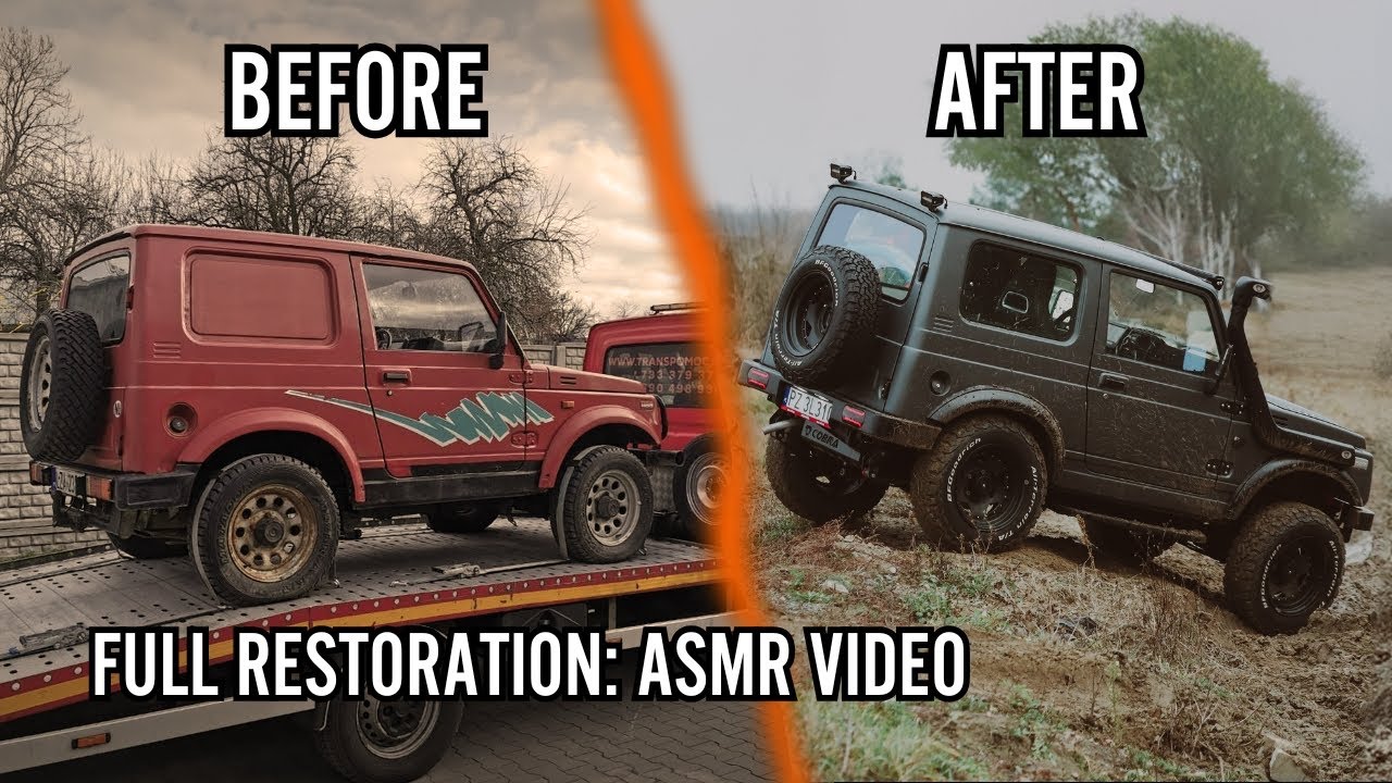 Suzuki Samurai ASMR total full restoration / no talking - just working | satisfying mechanic video