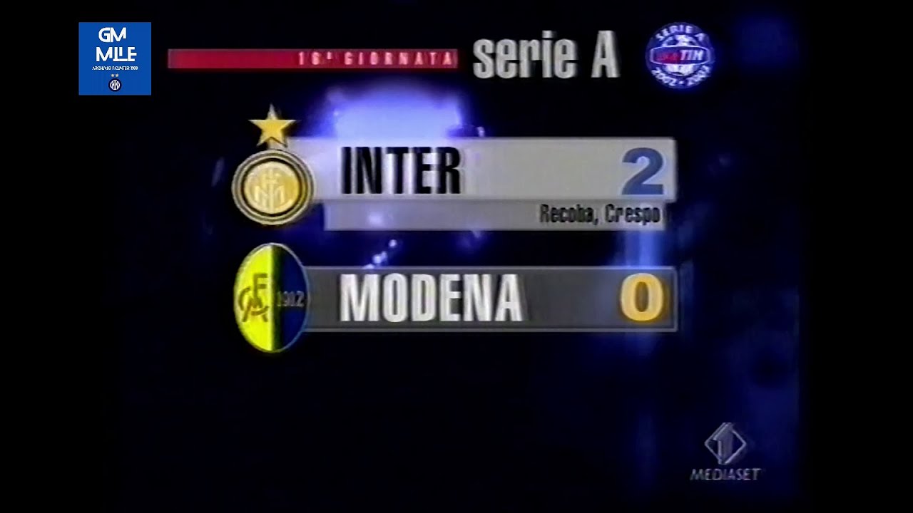 2002-03 (16^ - 12-01-2003) INTER-Modena 2-0 [Recoba,Crespo] Servizio Controcampo Italia1