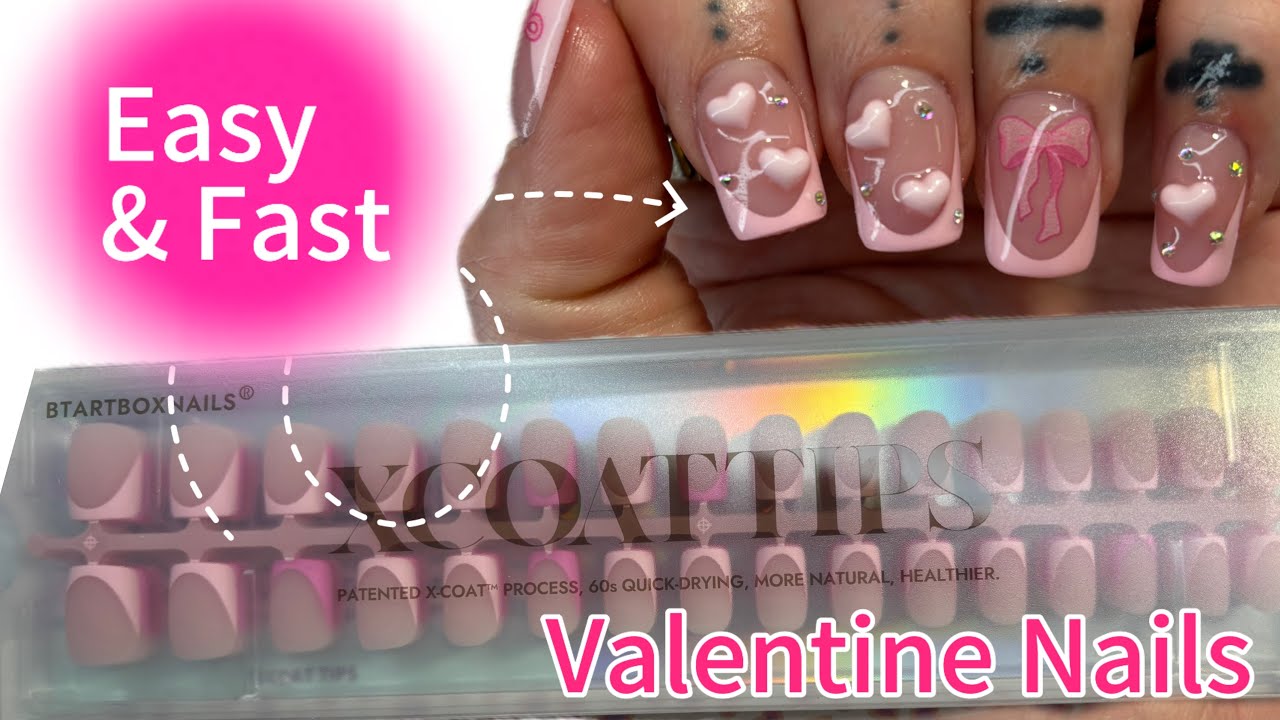 💕Fast and Easy Valentine Nails 💕 @BTArtboxNails