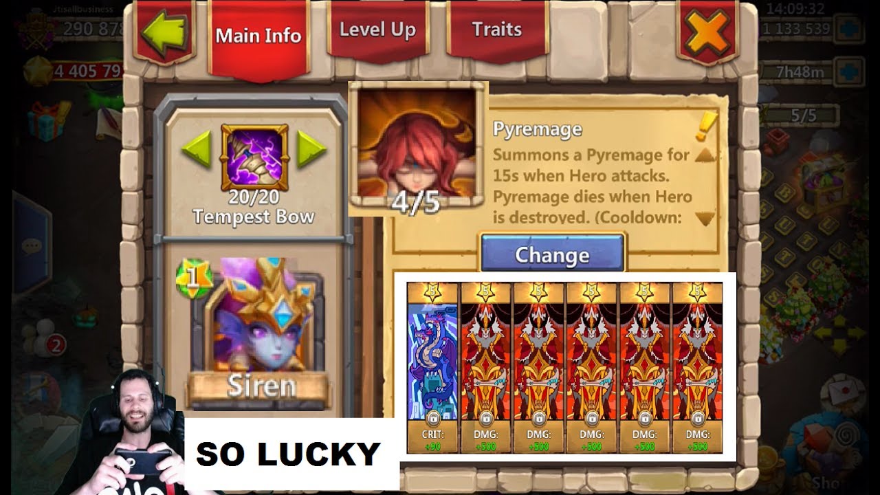 INSANE Siren Crazy Lucky Trait Rolls What A BEAST! Castle Clash