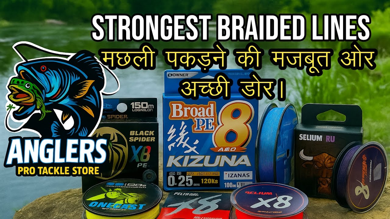 Strongest Braided lines। मछली पकड़ने की  मज़बूत ओर अच्छी डोर।