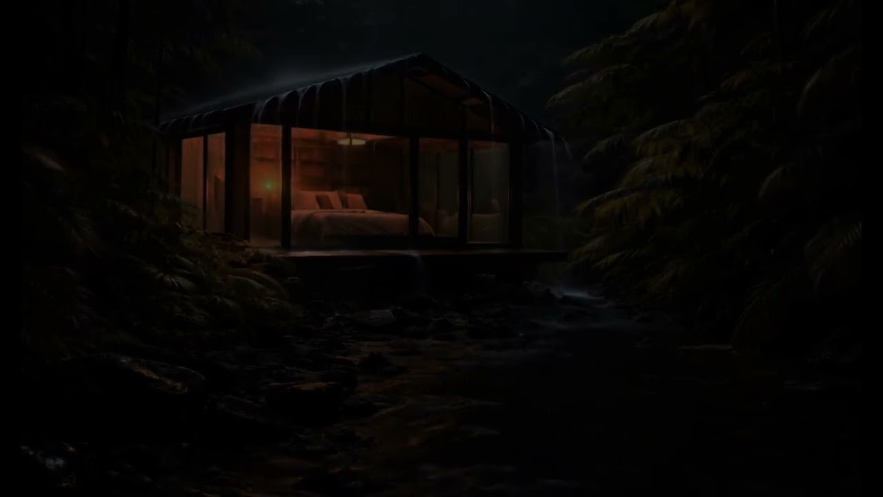 Heavy Rain in a Cozy Room at Night (No Ads) | Gentle Sleep Atmosphere