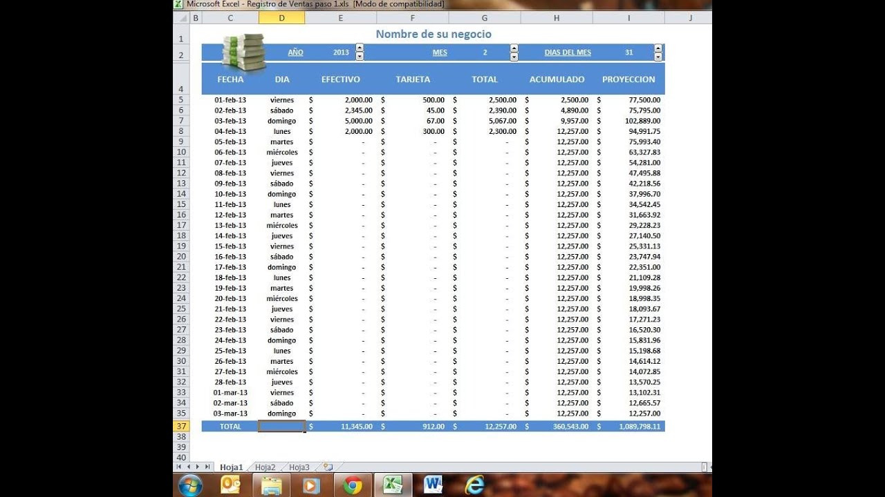 Formato de Ventas en Excel