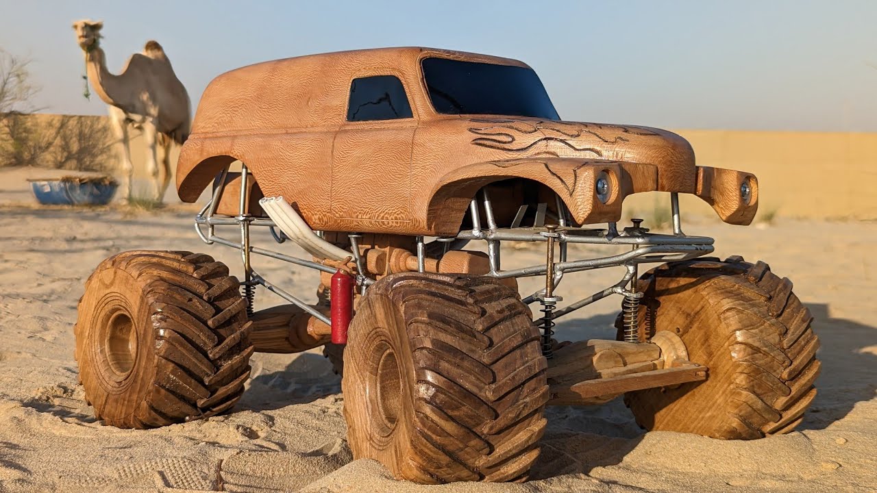 Wood Car - GraveDigger Monster Truck - ASMR Woodworking, DIY Car Model by Awesome Woodcraft