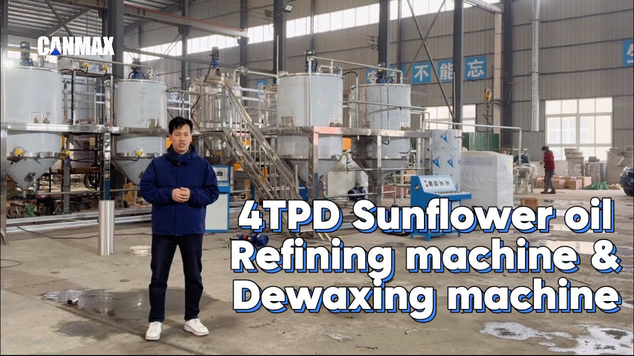 4TPD sunflower seed oil refining machine & winterization dewaxing machine #oilrefinery #oilrefining 