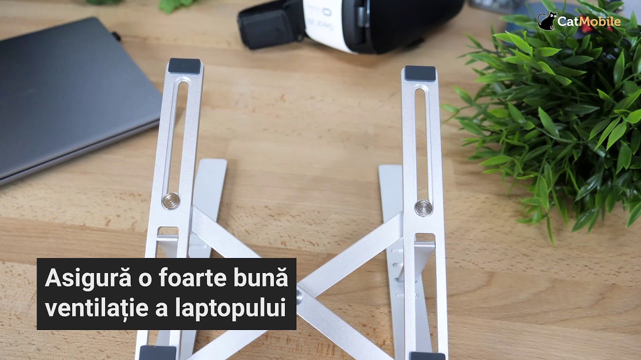 Suport Laptop Tech-Protect Alustand De Tip Stand Pliabil Si Reglabil Universal Din Aluminiu Maxim