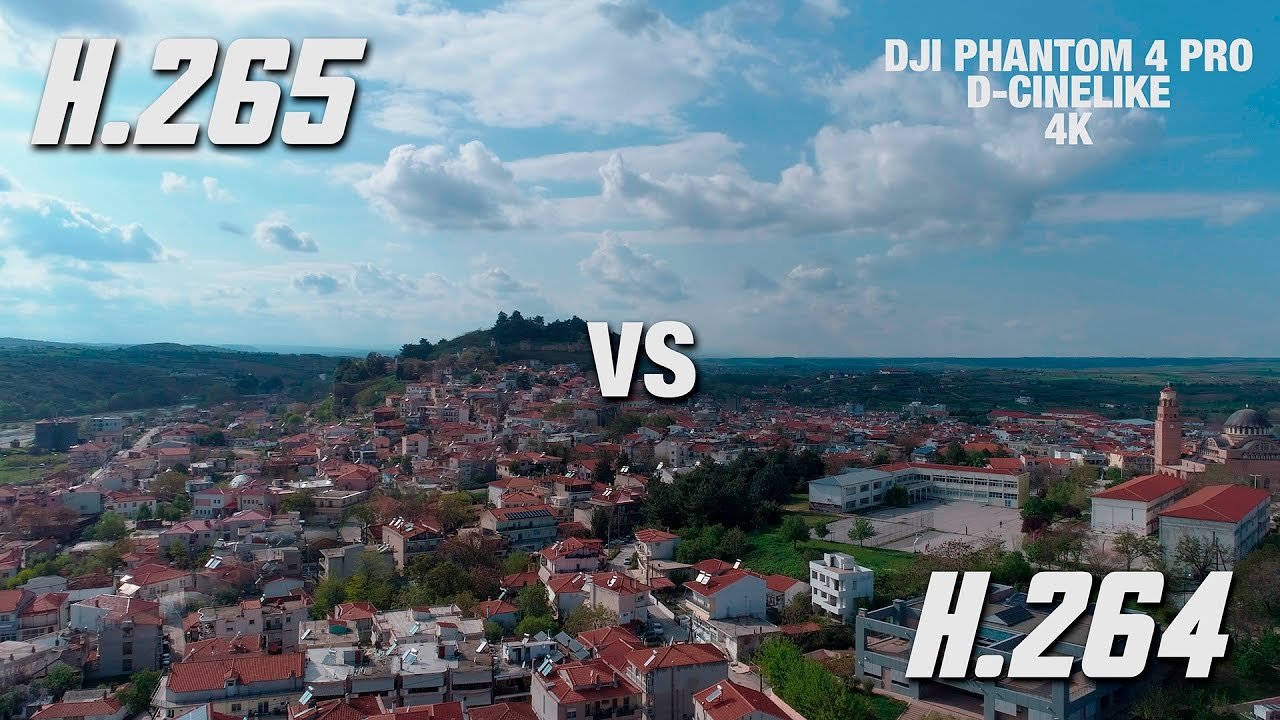 DJI PHANTOM 4 PRO - H.265 VS H.264 - D-Cinelike comparison