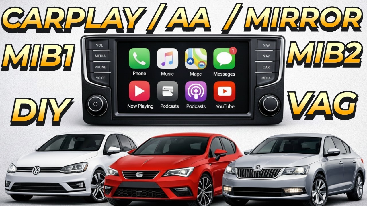 Como Adicionar CarPlay Sem Fio e Android Auto em Volkswagen, Skoda e SEAT MIB1 e MIB2 Módulo CarABC