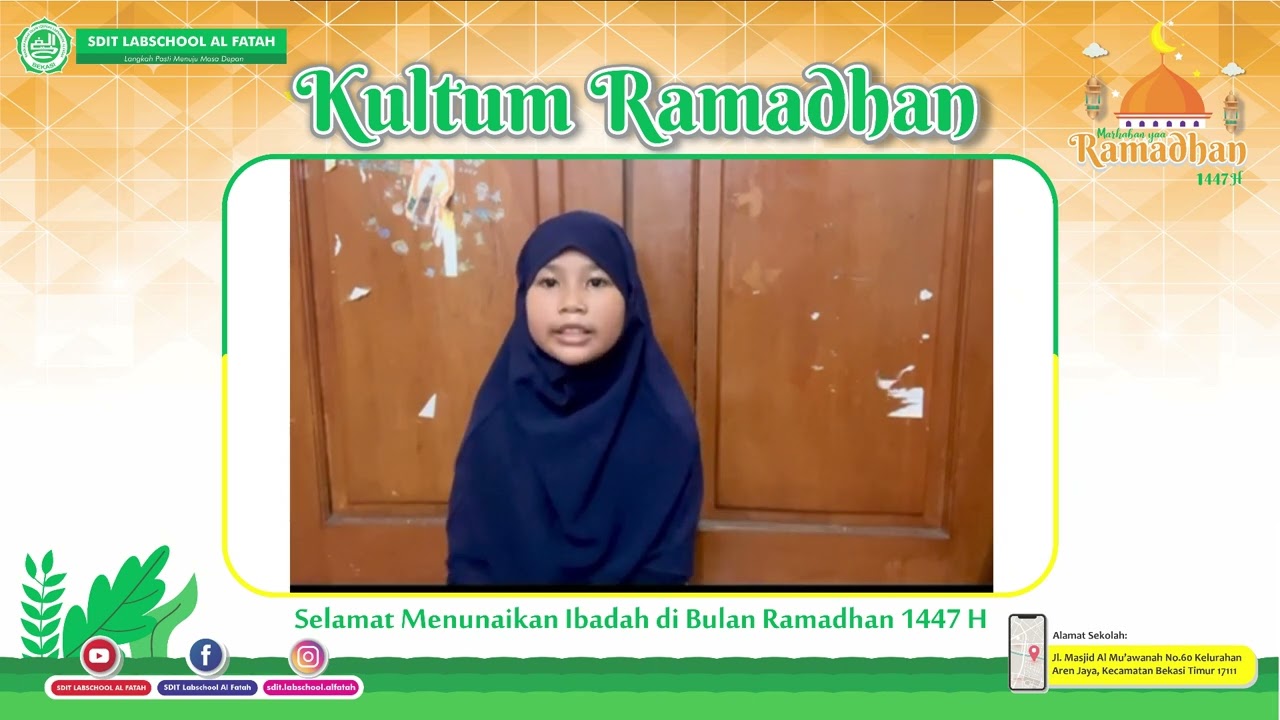 Kultum Ramadhan 1447 H, Hari ke 13 oleh Gyanara Annasya Fauzi