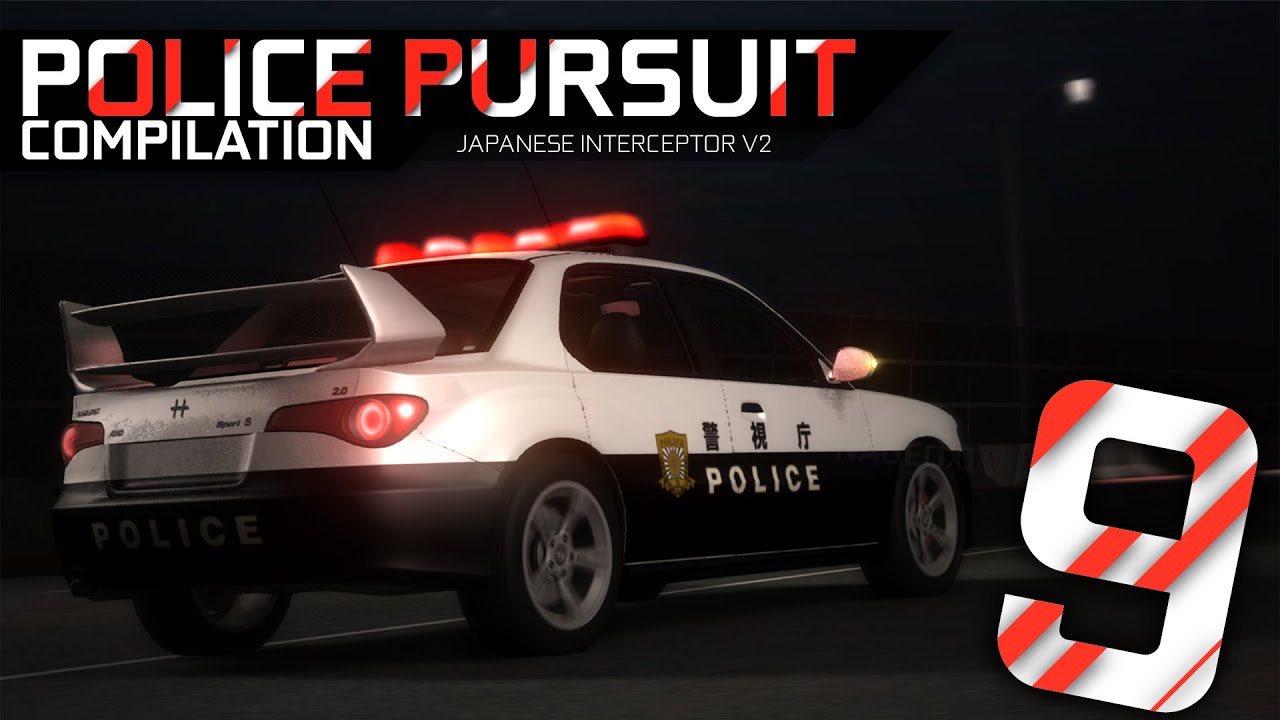 BeamNG.Drive Police Pursuits Compilation #9 - Japanese Interceptor - [Crashes & Rollovers - 60FPS]