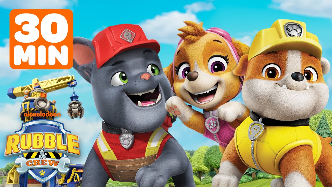 Rubble's Construction Rescues at the Bark Yard! w/ Skye & Charger | 30 Minutes | Rubble & Crew