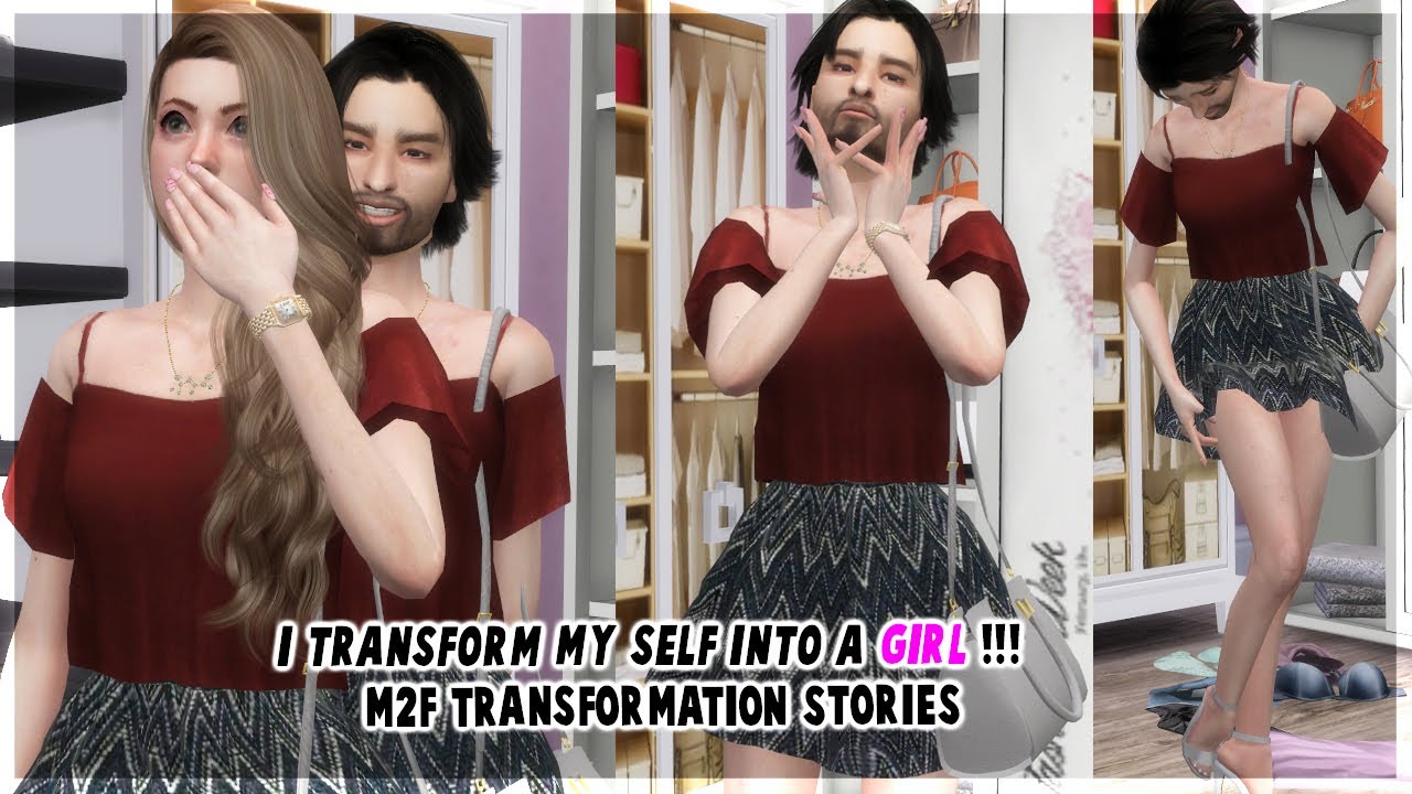 Transform Into a Girl! [Wearing A Skinsuit👱🏻‍♀️] | Boy Turning Into A Girl Stories (Sims 4)