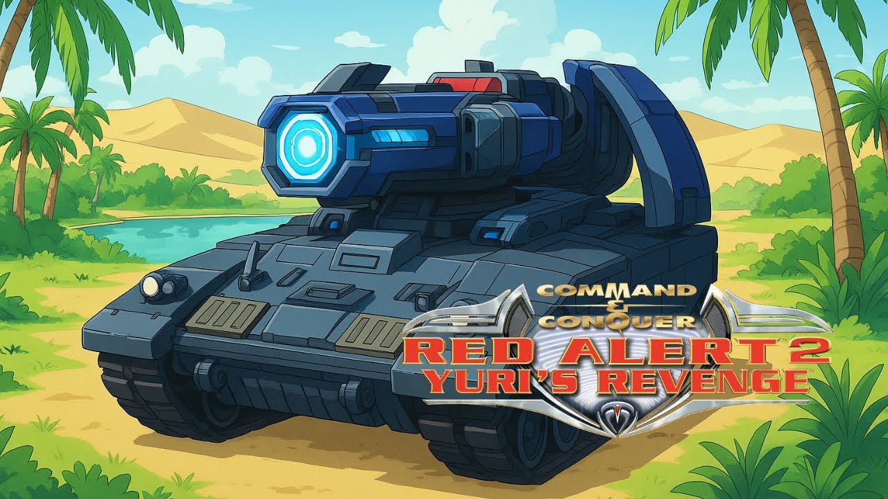 Red Alert 2: The Oasis of the Seas | 1 vs 7 Brutal AI | Superweapons [On]