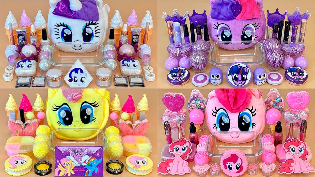4 in 1 Video BEST of COLLECTION PONY SLIME 💛💜💗🤍 💯% Satisfying Slime Video 1080p