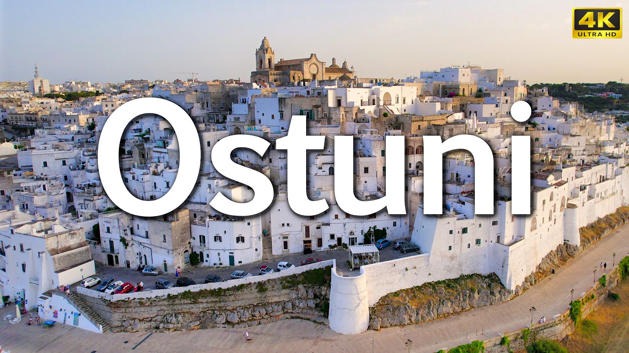 🇮🇹 Ostuni Town Walk & Drive | Puglia, Italy | Beautiful White Village in 4K