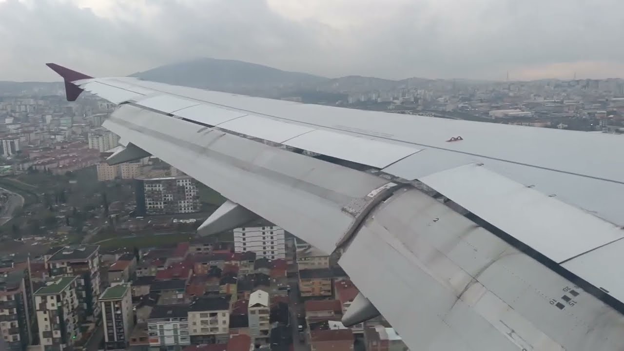 Landing at Istanbul Sabiha Gökçen Airport | Qatar Airways | Airbus A320-200