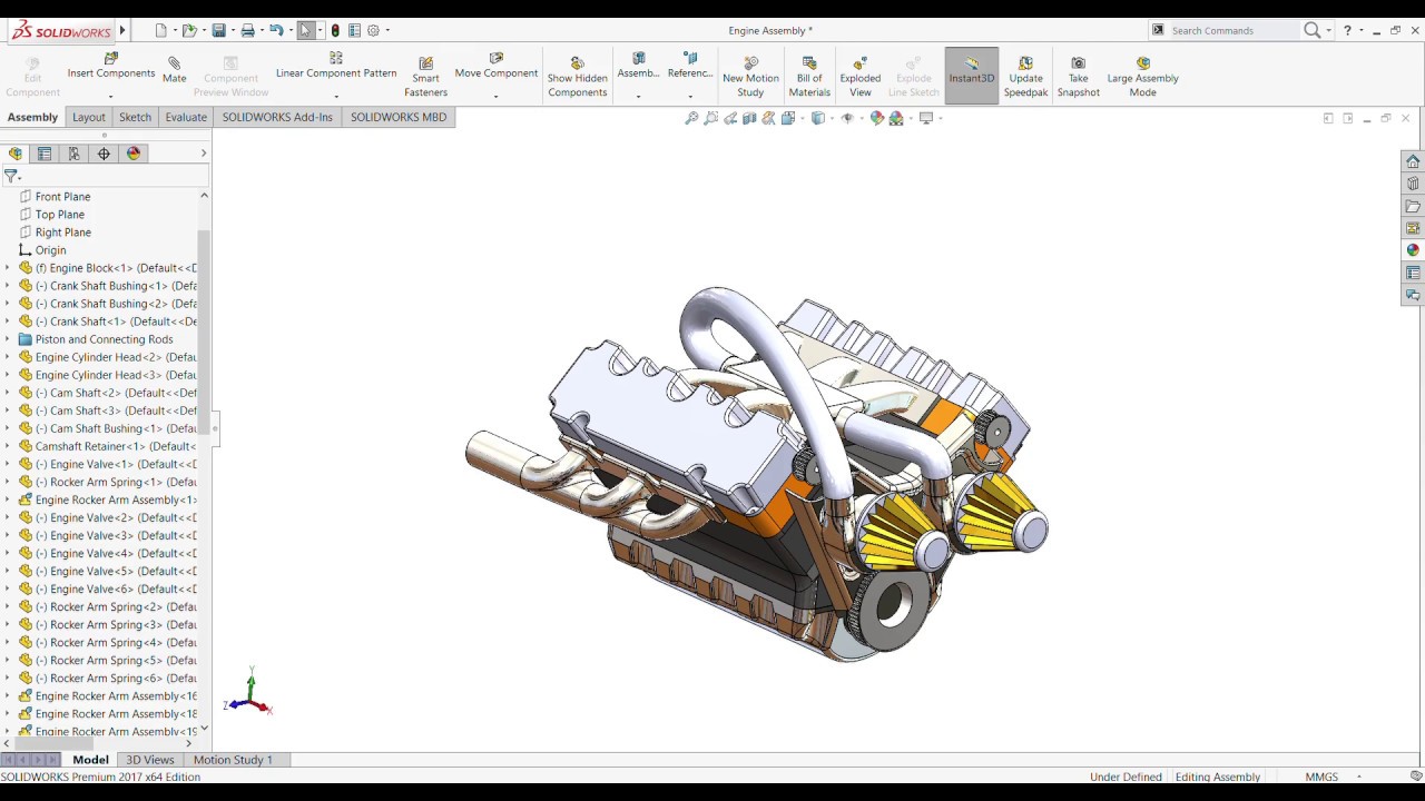 V6 ENGINE IN SOLIDWORKS