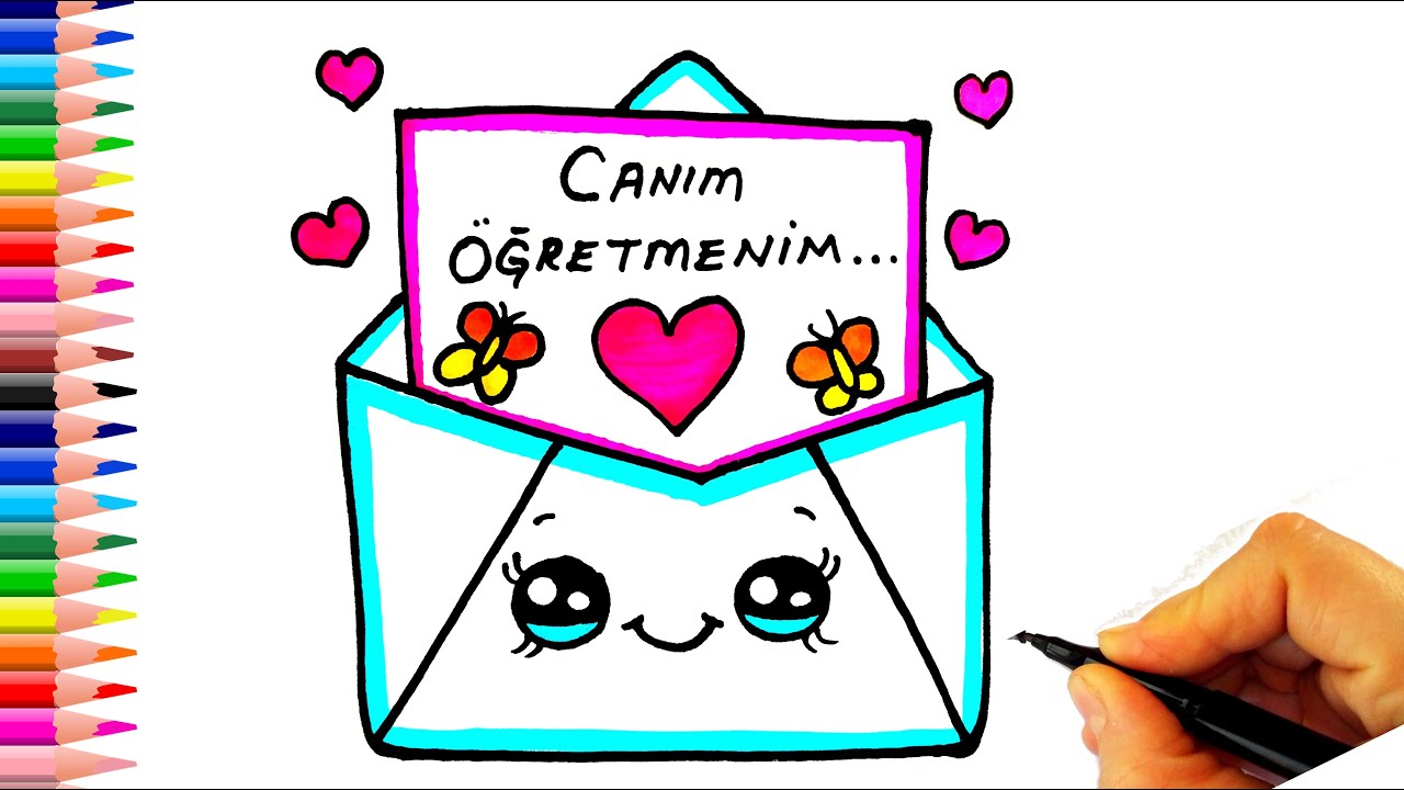 Öğretmenler Günü Resmi Çizimi (2) - Kolay Çizimler - Sevimli Çizimler