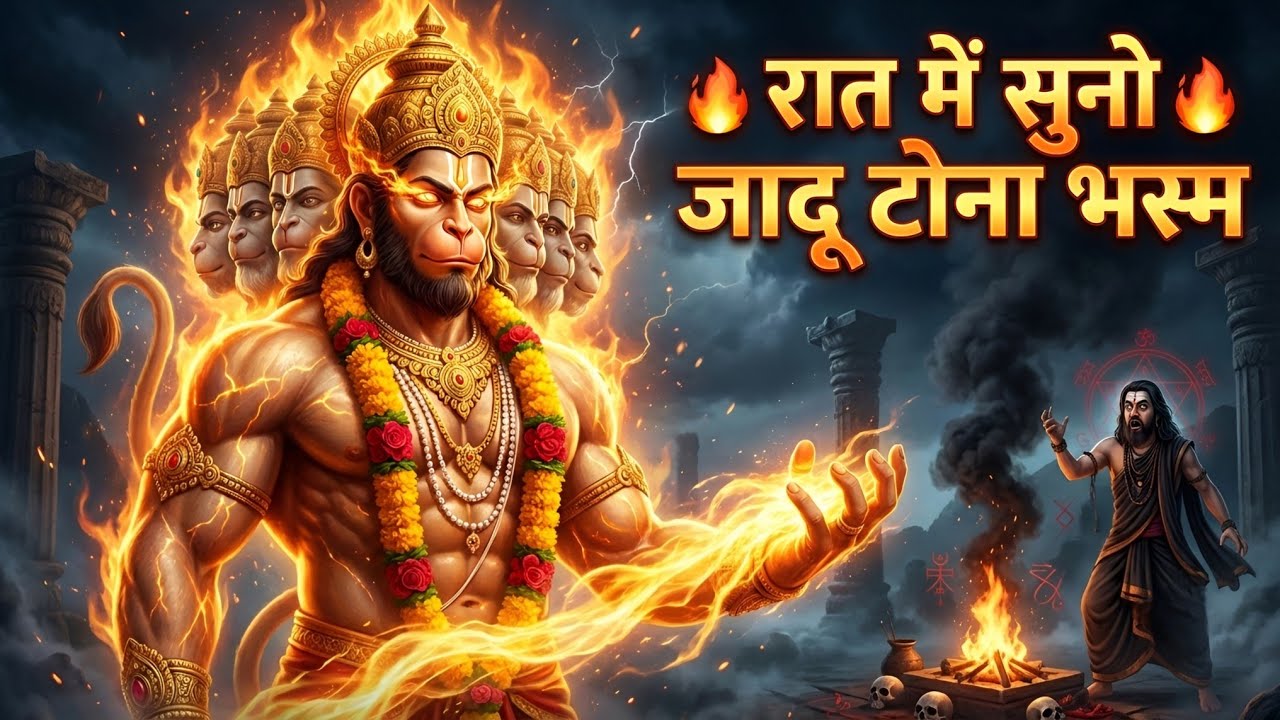 रात में सुनो और देखो चमत्कार! शत्रु नाशक 11 मुखी हनुमान मंत्र 🔥 जादू टोना भस्म 🔥 Hanuman mantra 